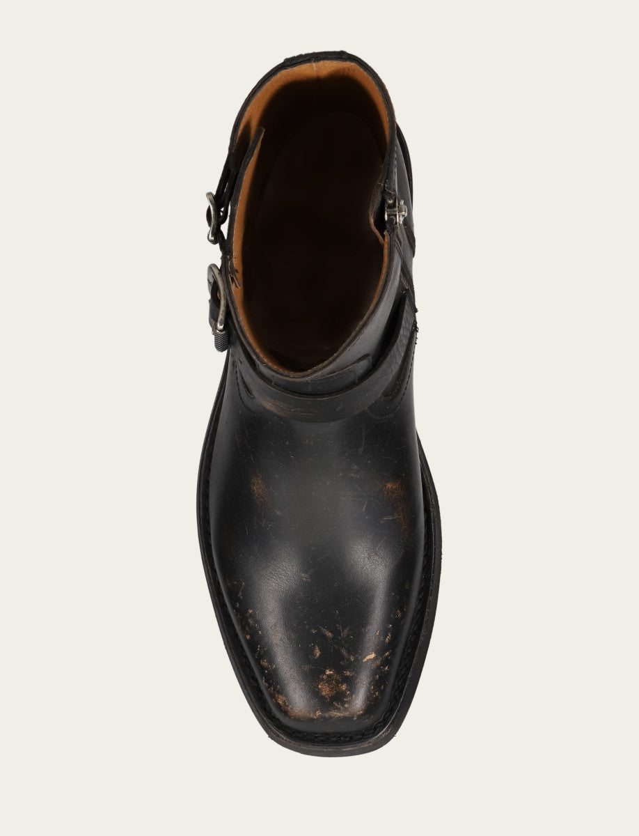 Men's Conway Engineer Smooth Leather Boot - Antique Black