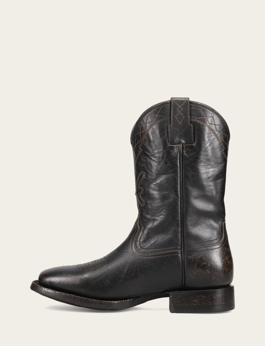 Men's Black Hauser Logo Stitch Boots - Black