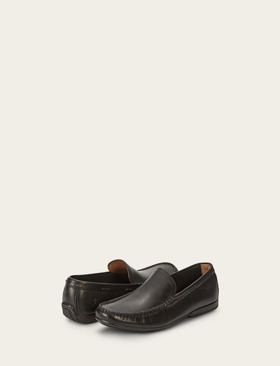 Men's Black Lewis Venetian Loafers - Black