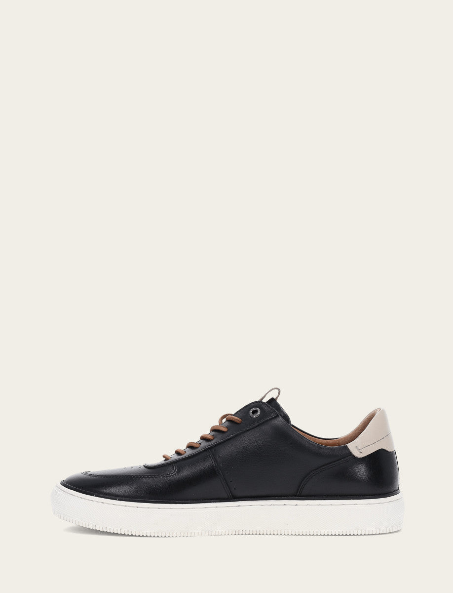 Men's Black Astor Low Lace Court Sneakers - Black
