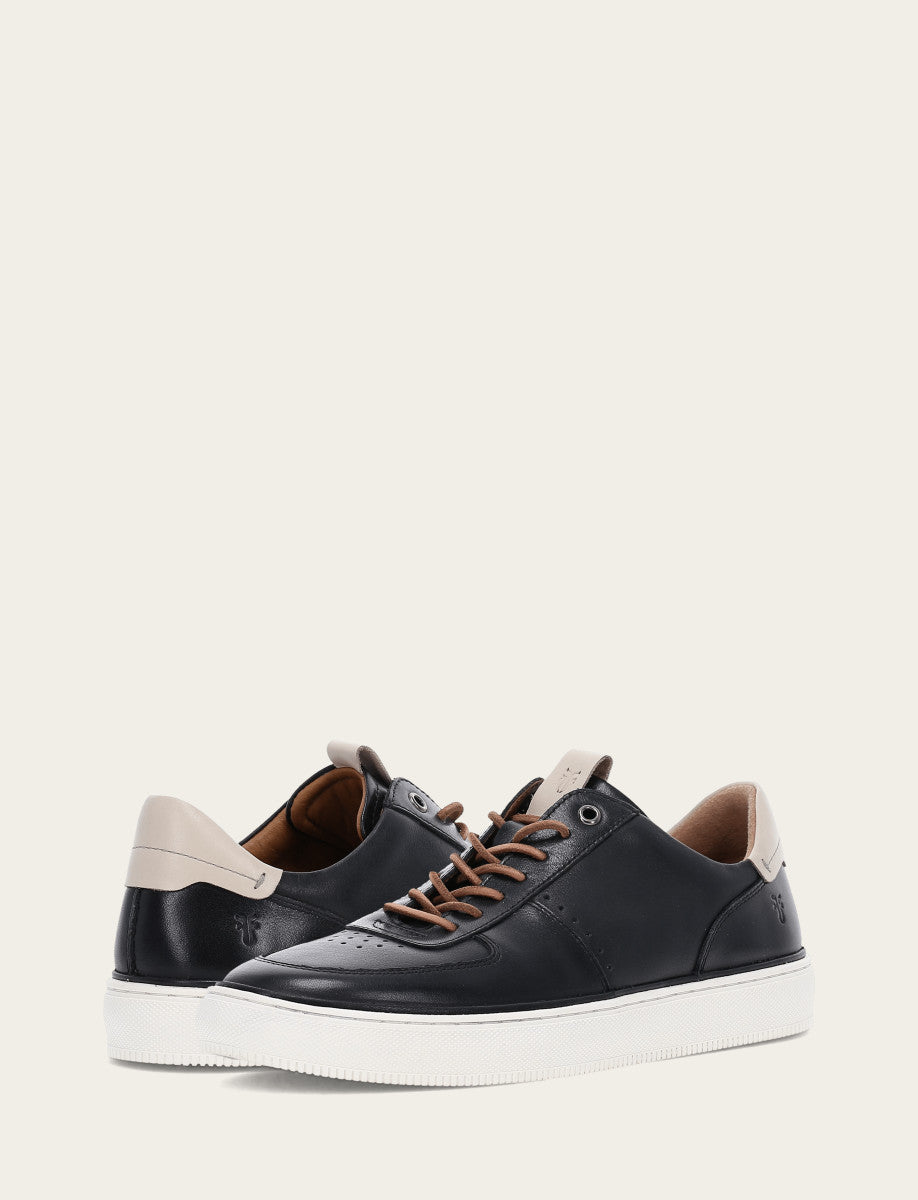 Men's Black Astor Low Lace Court Sneakers - Black