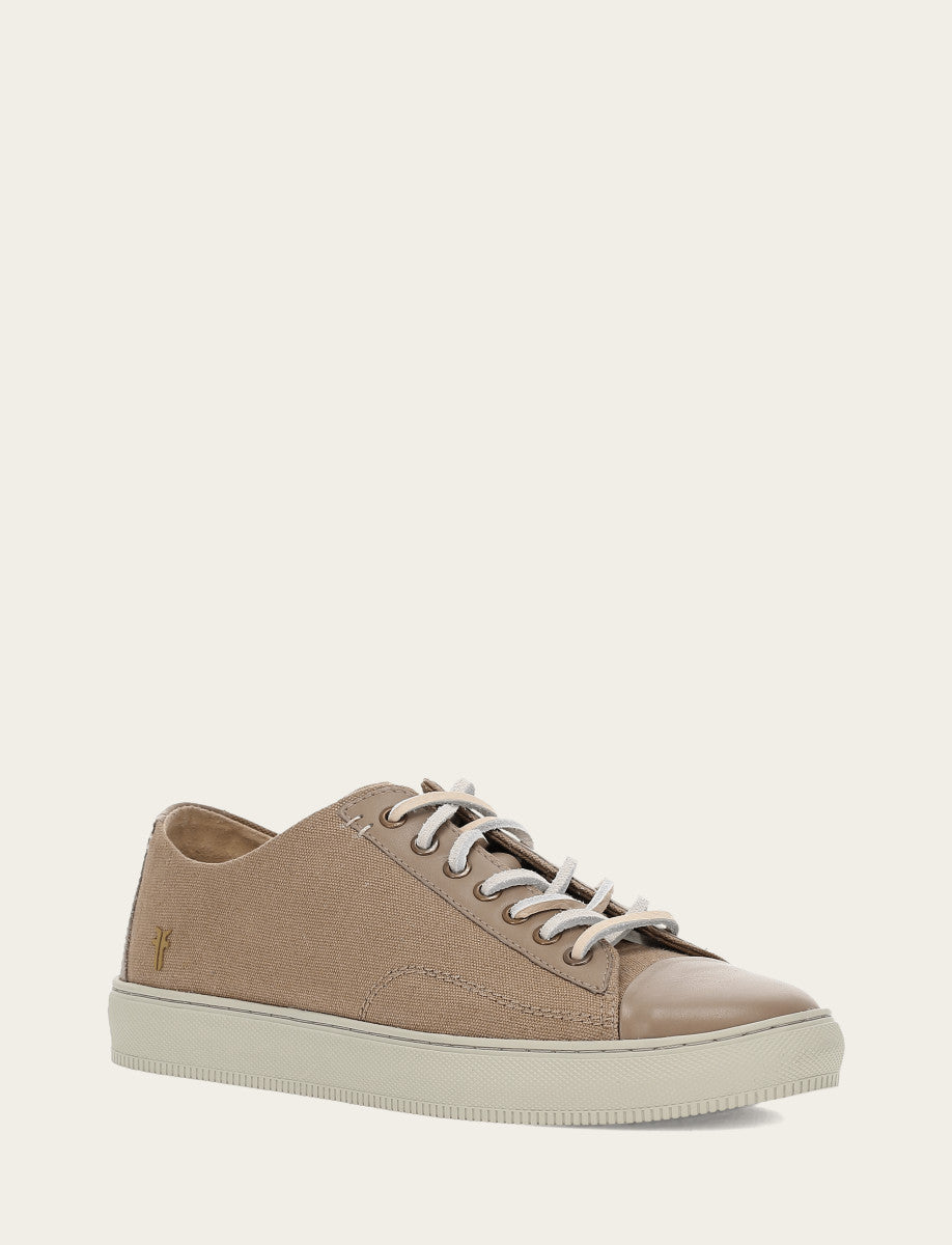 Men's Khaki Astor Cap Toe Low Lace Sneakers - Khaki
