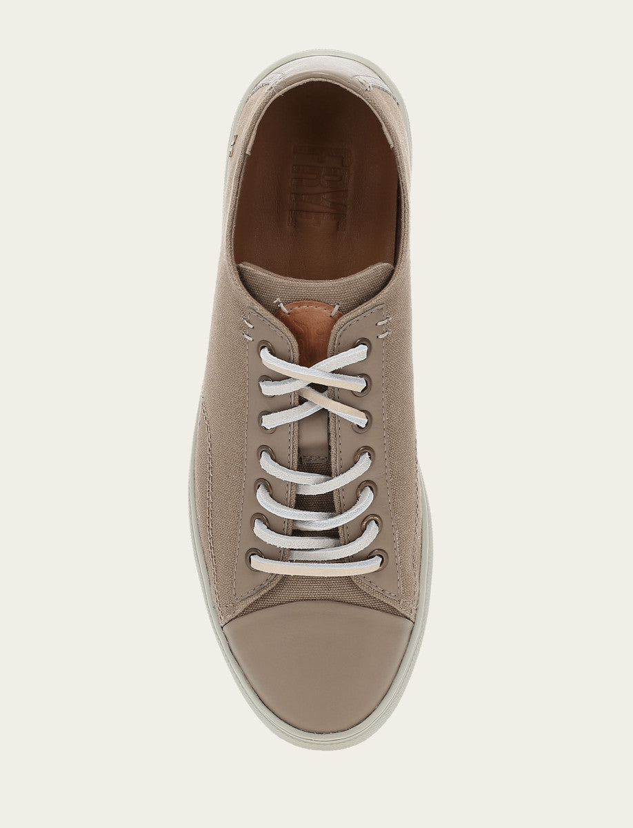 Men's Khaki Astor Cap Toe Low Lace Sneakers - Khaki