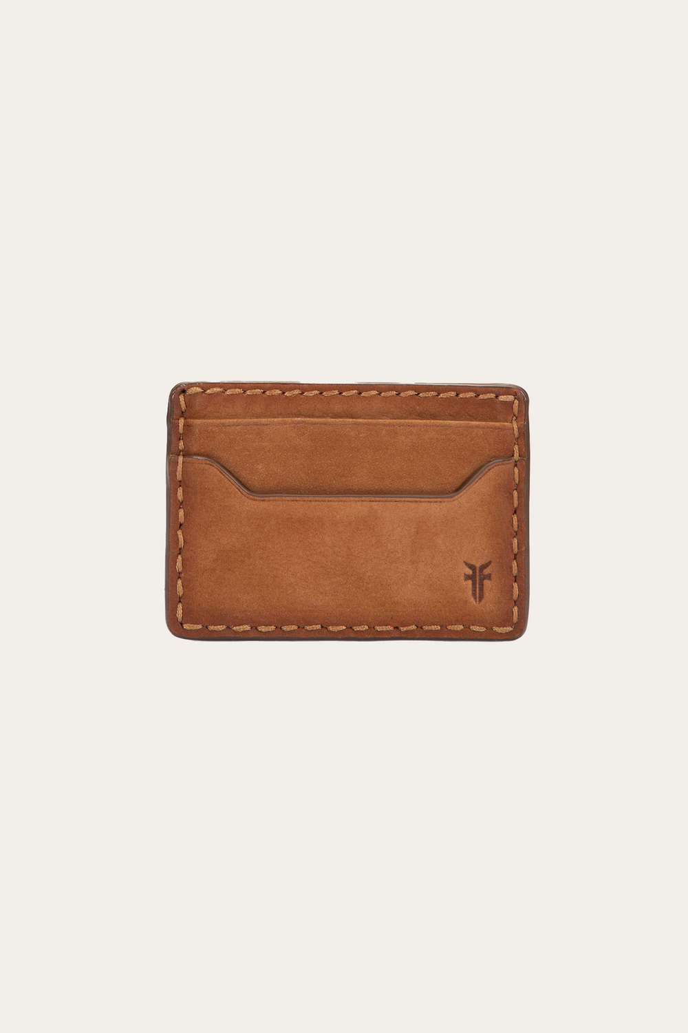 Logan Nubuck Cognac Money Clip Card Case - Cognac
