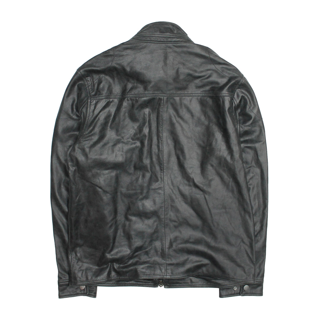 Men’s Black Lawton Modern Nappa Biker Jacket - Black