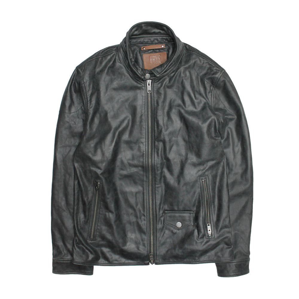 Men’s Black Lawton Modern Nappa Biker Jacket - Black