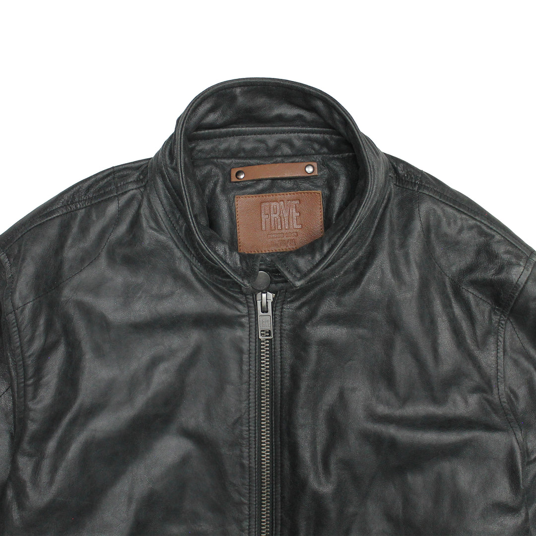 Men’s Black Lawton Modern Nappa Biker Jacket - Black