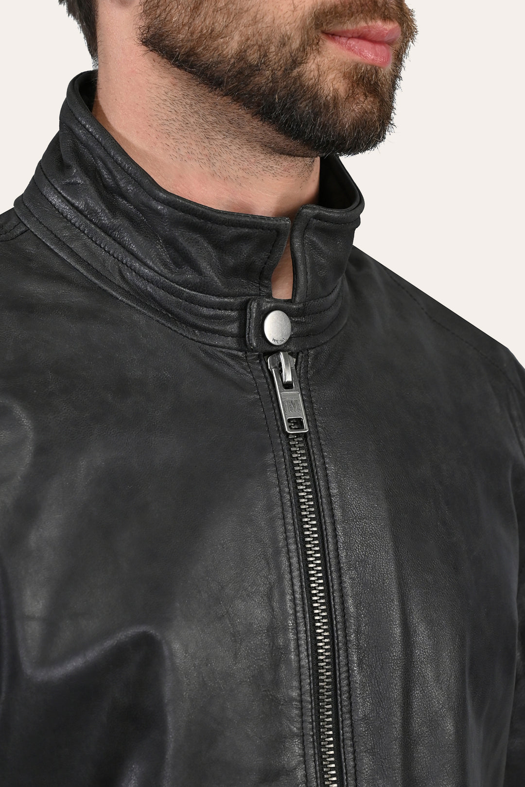 Men’s Black Lawton Modern Nappa Biker Jacket - Black