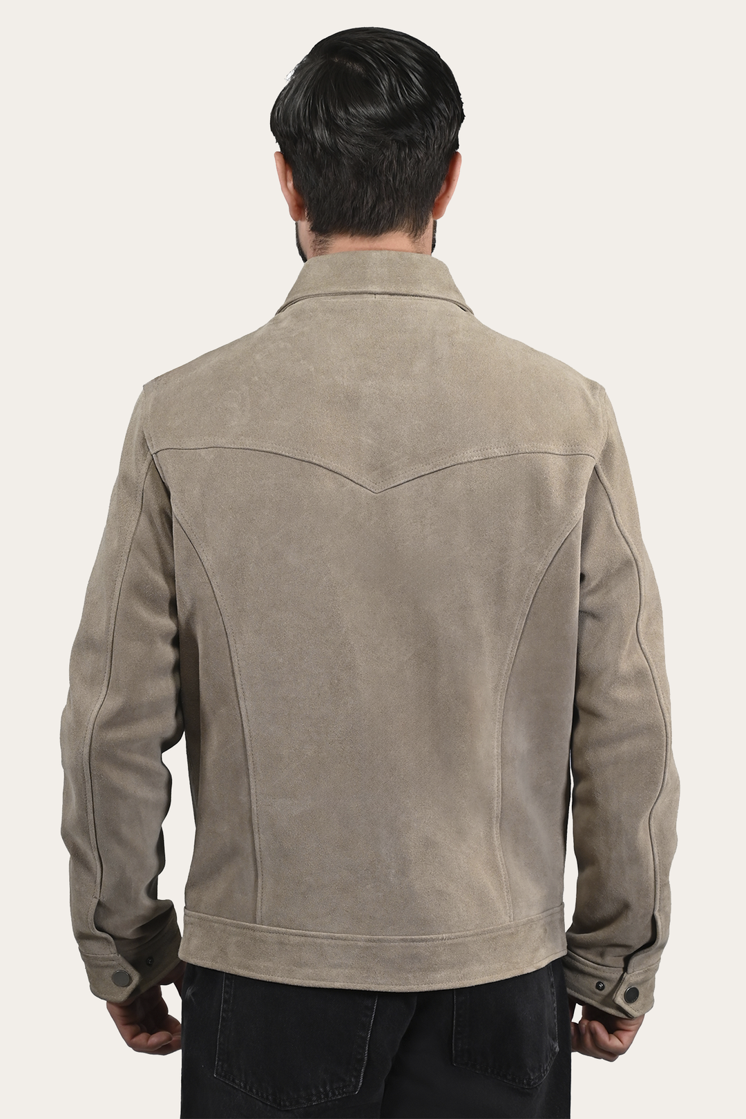 Men’s Taupe Trailblazer Suede Trucker Jacket - Taupe