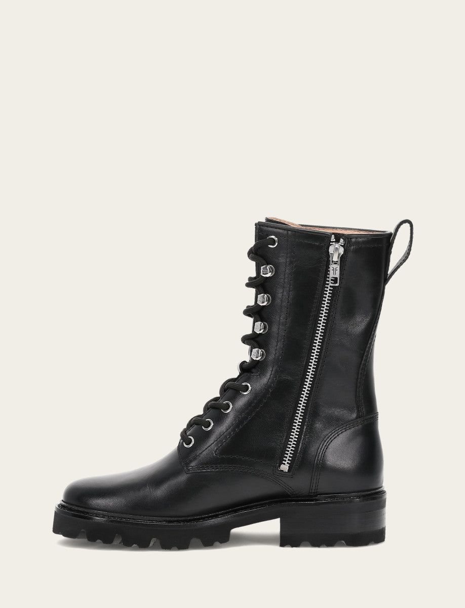 Women's Black Olivia Combat Boots - Black