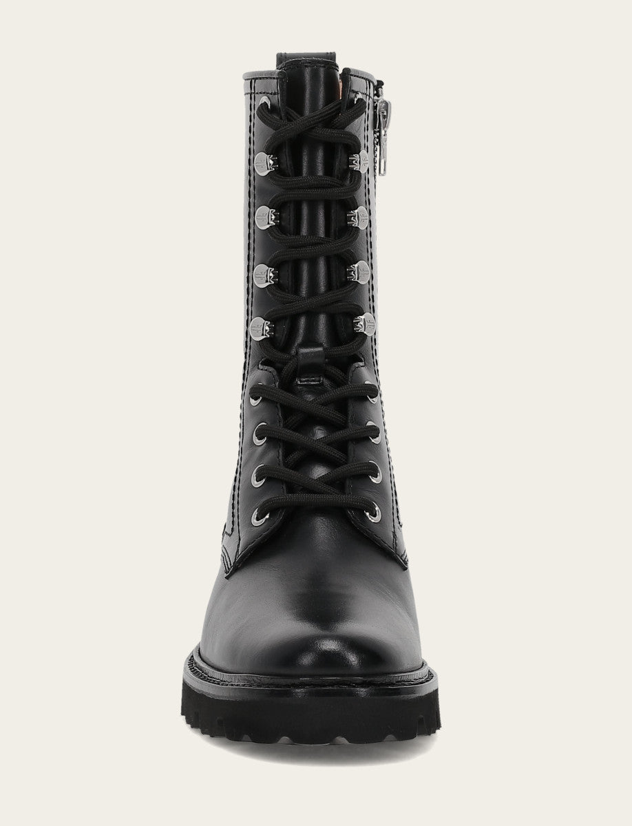 Women's Black Olivia Combat Boots - Black