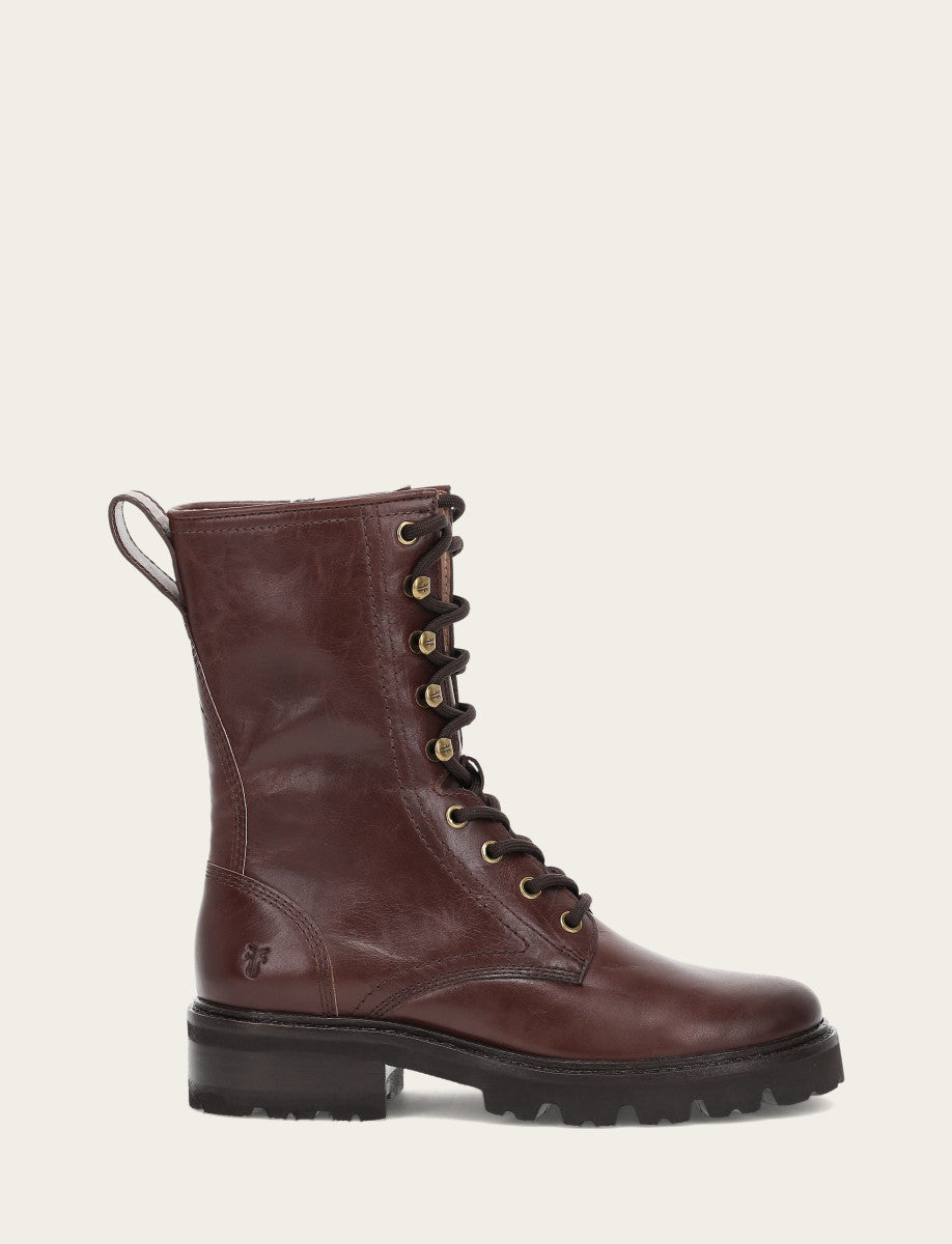 Women's Bourbon Olivia Combat Boots - Bourbon