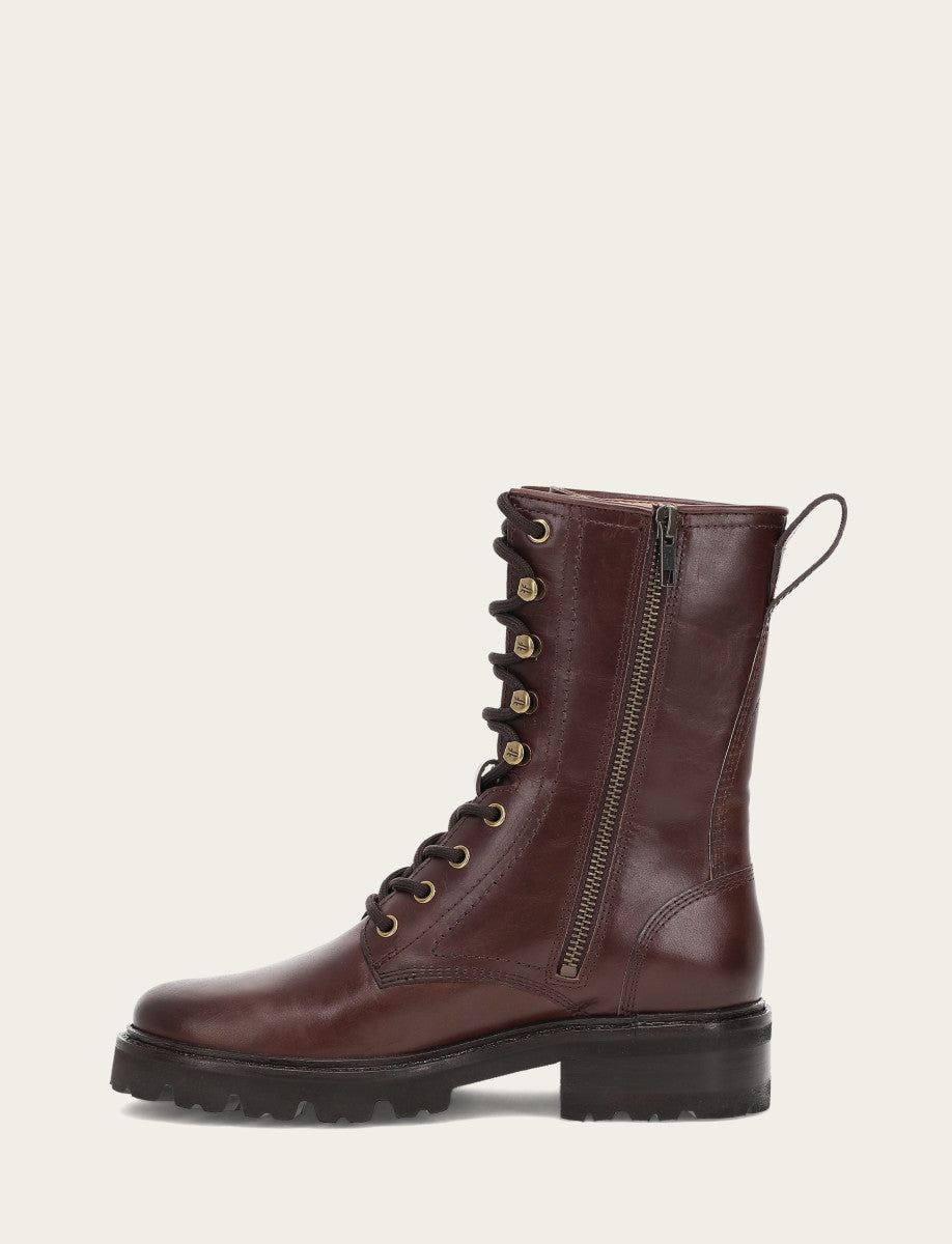 Women's Bourbon Olivia Combat Boots - Bourbon