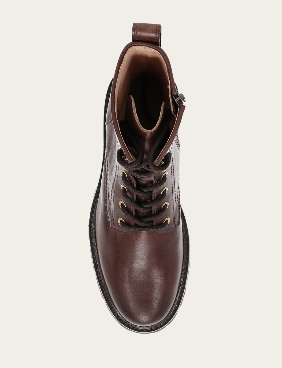 Women's Bourbon Olivia Combat Boots - Bourbon